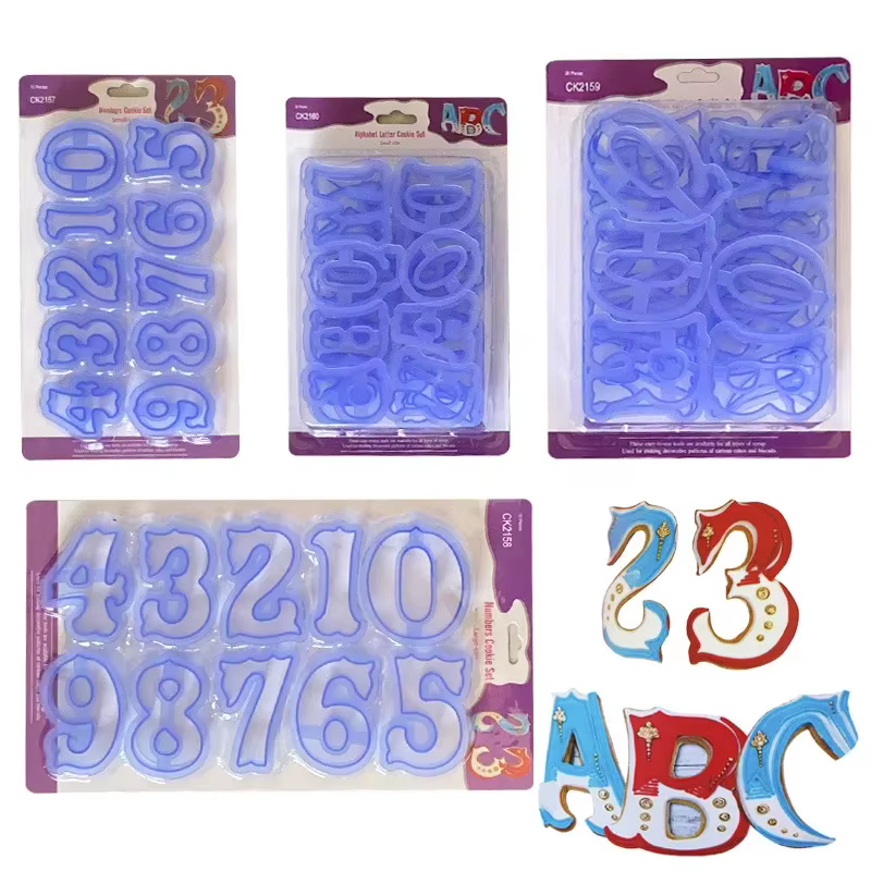 1 ensemble de grands moules à biscuits avec lettres anglaises