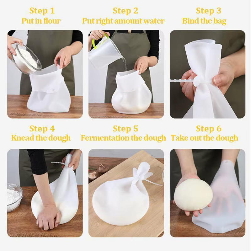 Sac de pétrissage de pâte en Silicone de qualité alimentaire