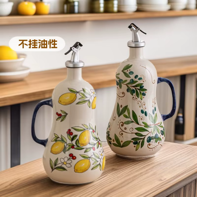 Bouteille créative en céramique pour vinaigre et huile