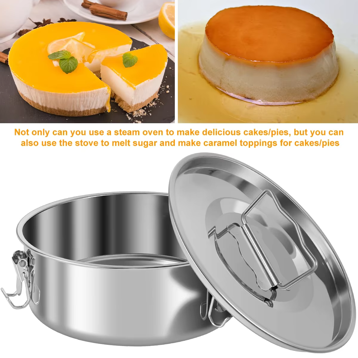 Ensemble de moules à gâteau ronds en acier inoxydable