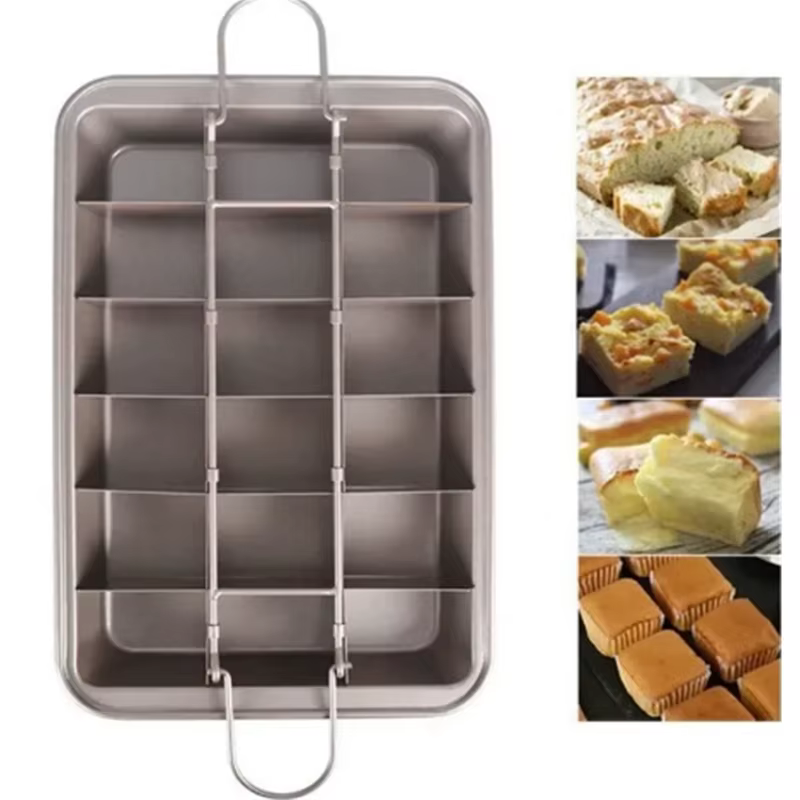Moule à brownie antiadhésif avec supports de synchronisation