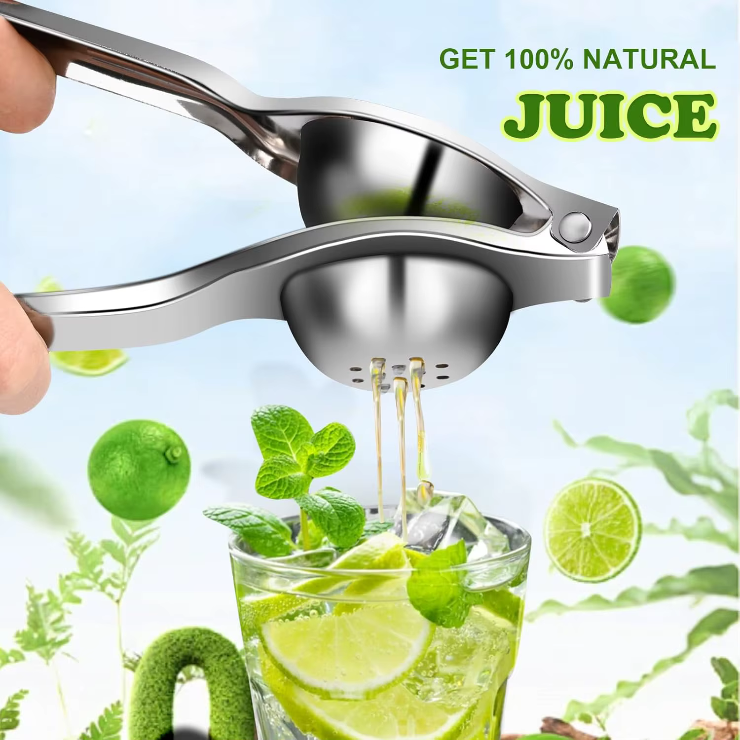 Presse-citron manuel en acier inoxydable
