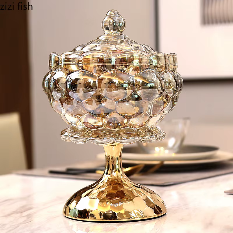 Bocal de rangement en verre avec couvercle