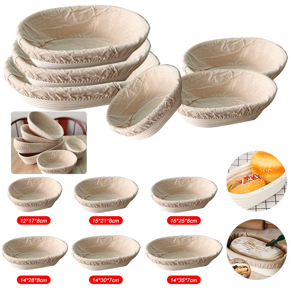 Paniers de Fermentation de pain ovales portables en rotin à levain Banneton panier