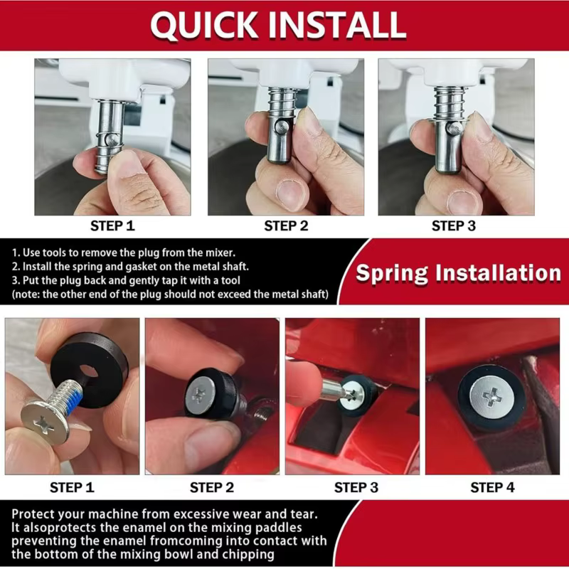 B82B-Accessoires essentiels pour les mélangeurs sur socle à tête inclinable Kitchenaid - Ensemble de remplacement de ressorts et rondelles