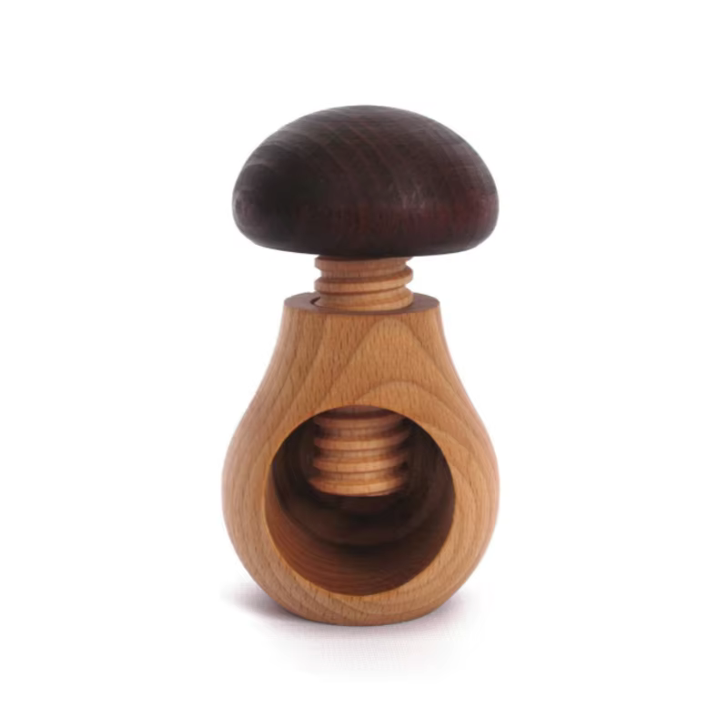Champignon casse-noisette en bois-outil de craquelin d'écrous craquelés mécanisme de vis facile-grand cadeau pour noël et cuisine maison Displa