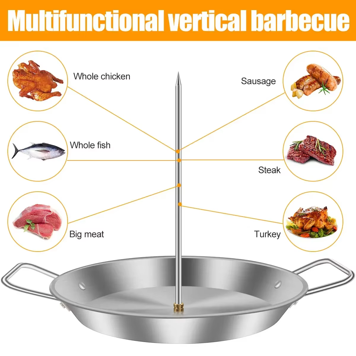 Brochette de viande verticale pour Barbecue