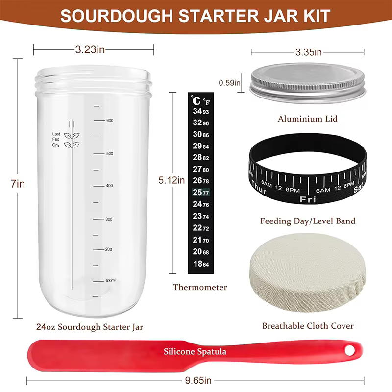 Kit de pot de démarrage au levain 24oz 730ML