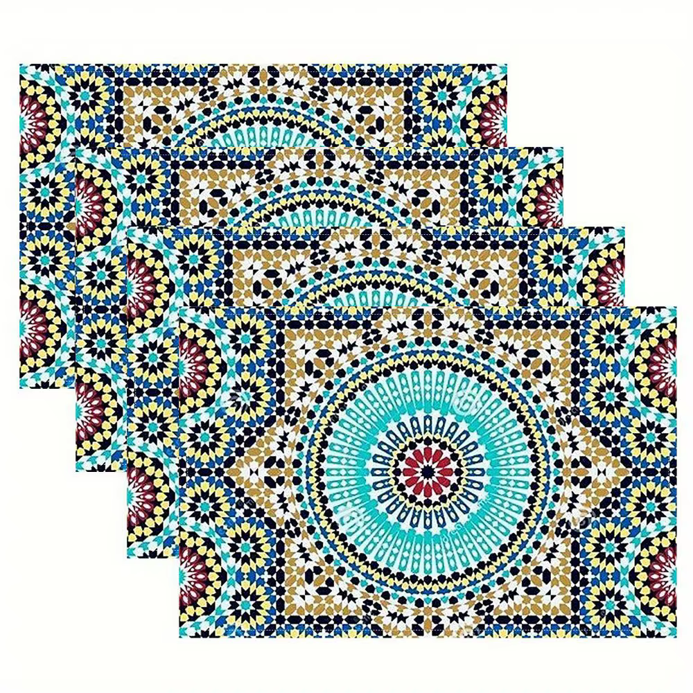 2/4 sets de dessous-de-plat avec un design marocain