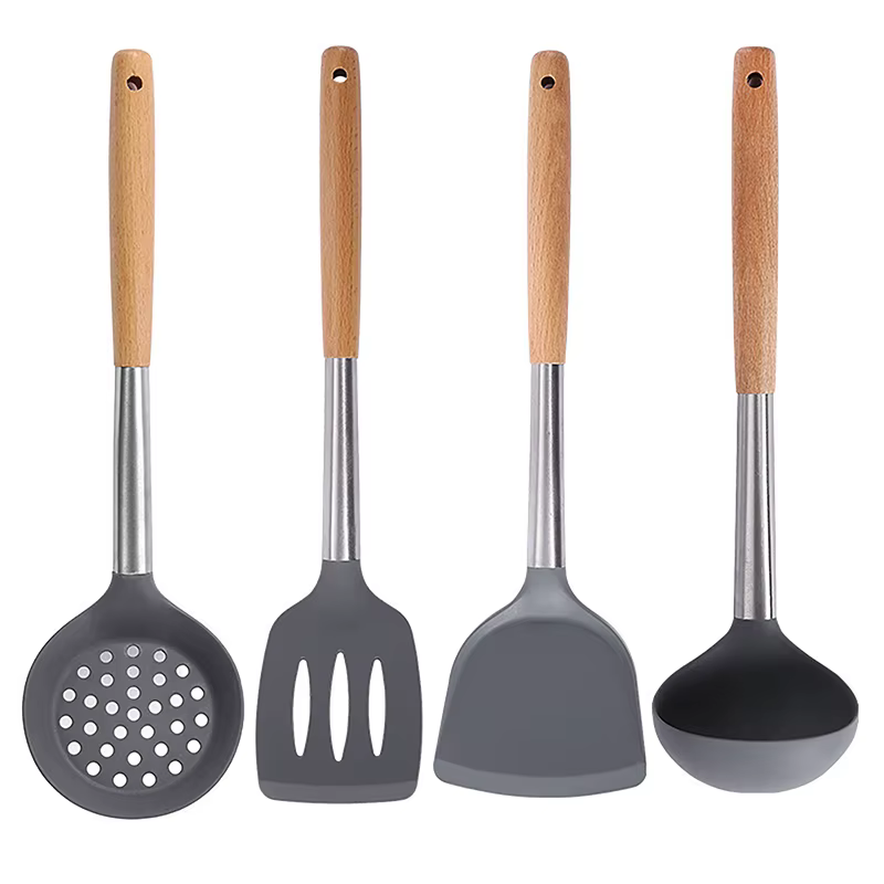Ensemble d'ustensiles de cuisine en silicone antiadhésif