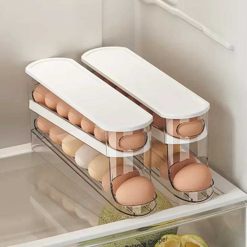 Boîte de rangement d'œufs de réfrigérateur bicouche