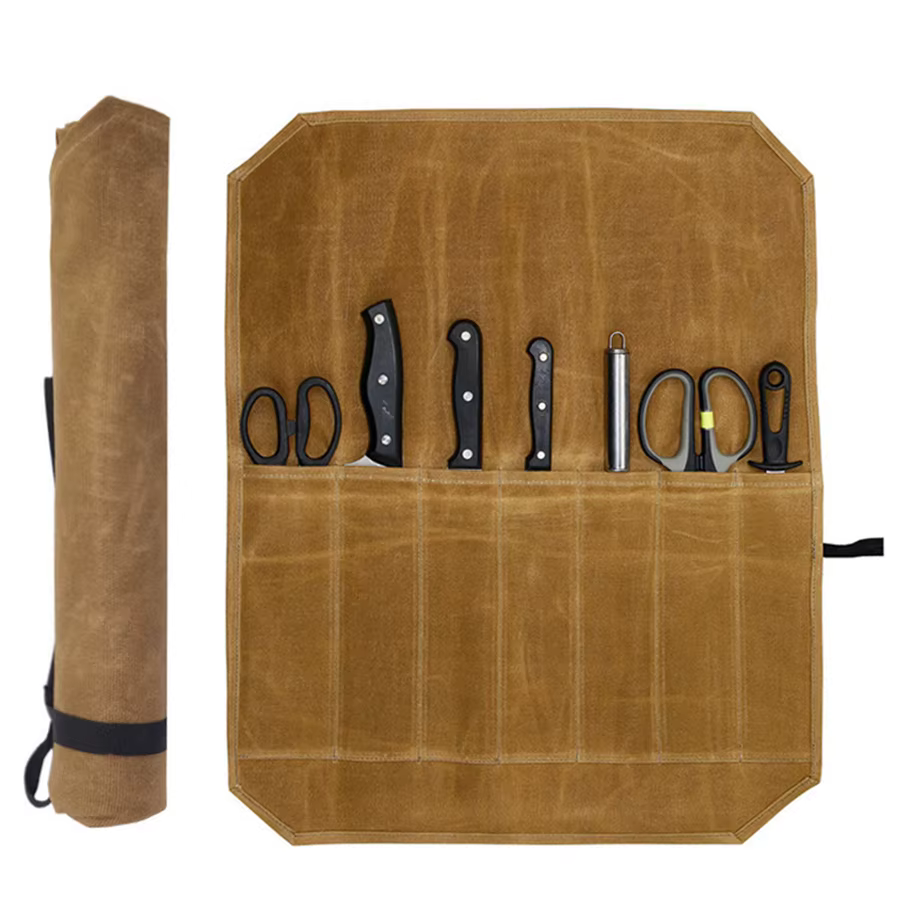 Sacs en rouleau de couteaux en toile