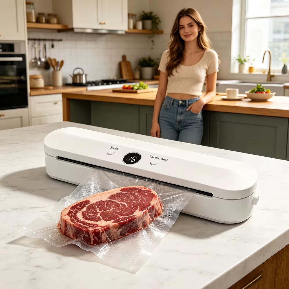 Machine de mise sous vide automatique avec 10 sacs de conservation alimentaire offerts pour le stockage des aliments