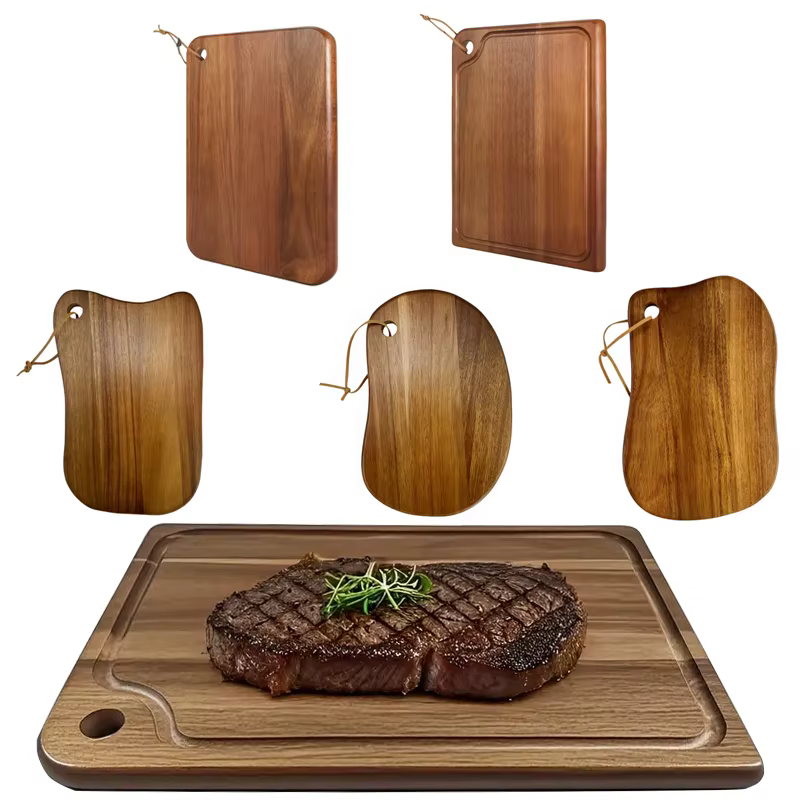 Planche à découper en bois d'acacia de cuisine