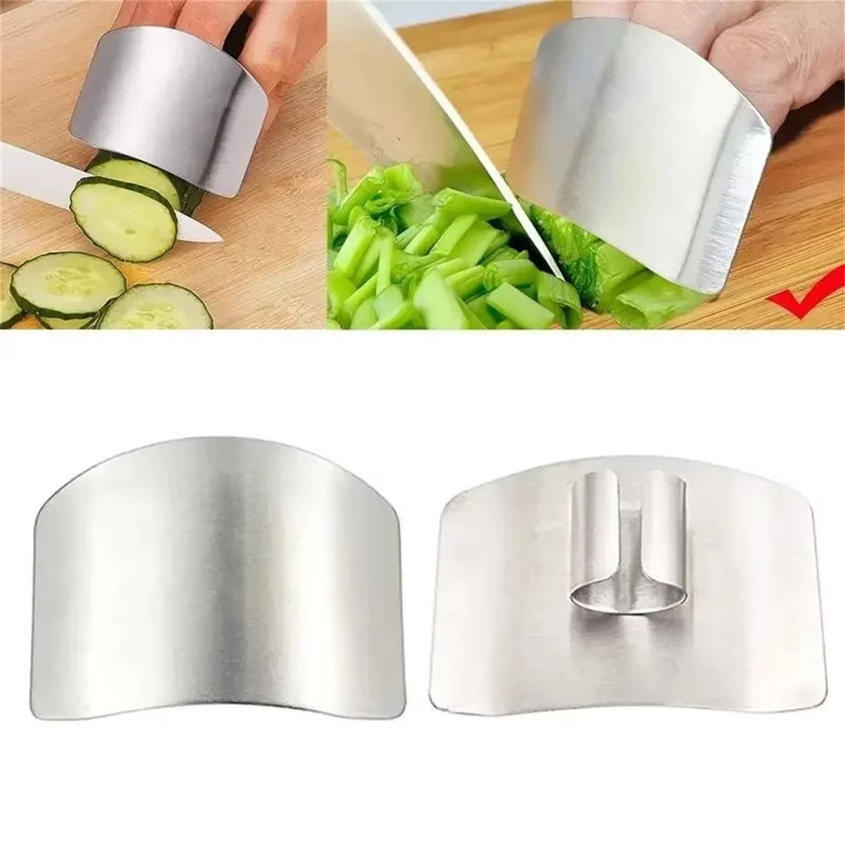 1 pièce Protège-doigts de cuisine en acier inoxydable