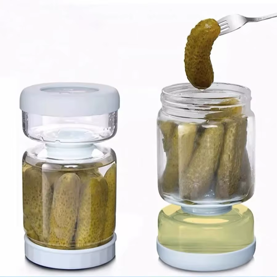 Pot de cornichons distributeur sec et humide cornichon Olives pot de sablier étanche réutilisable pour le stockage des