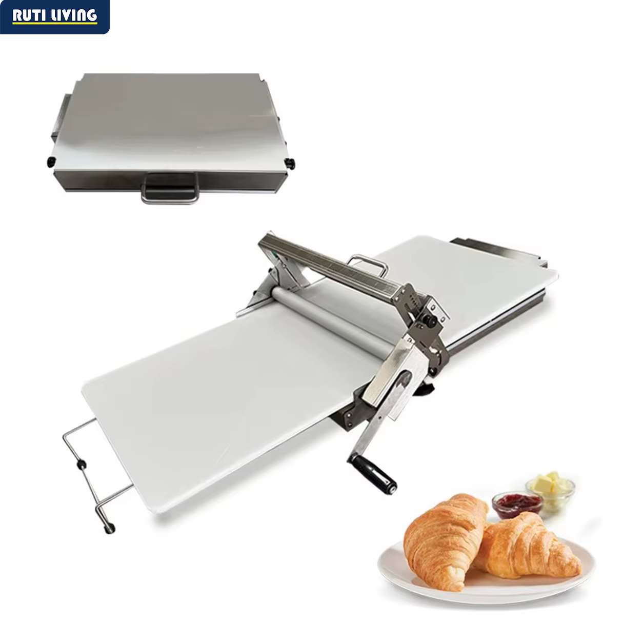 Machine à pâte feuilletée manuelle à manivelle