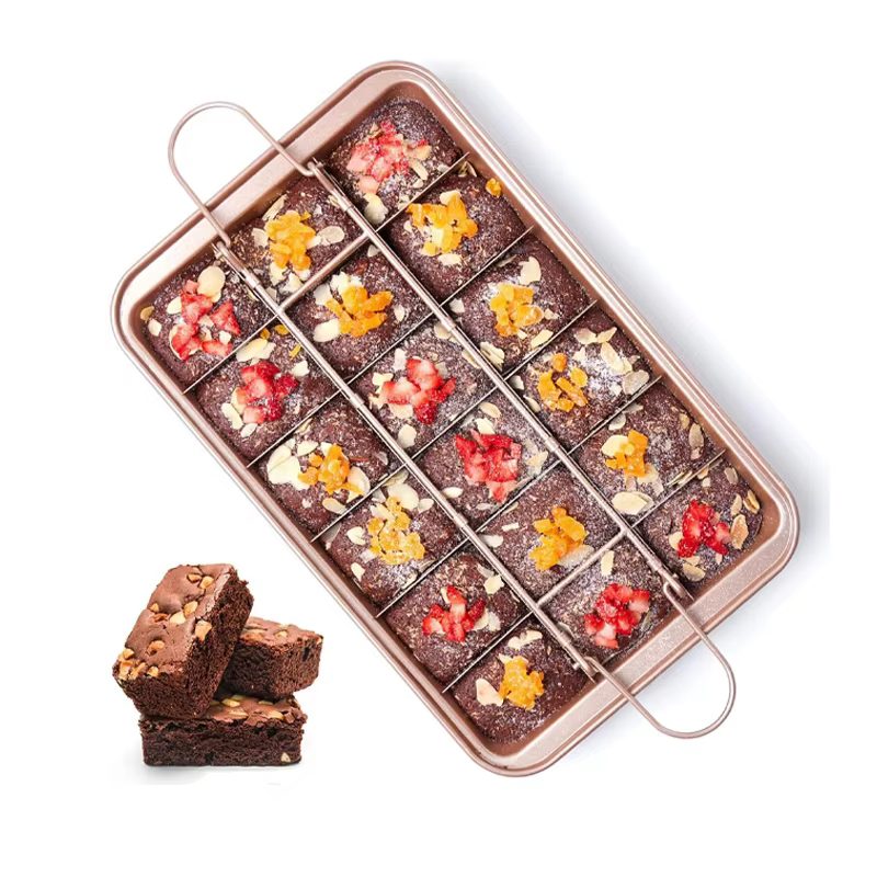 18 moules carrés prédécoupés pour brownies