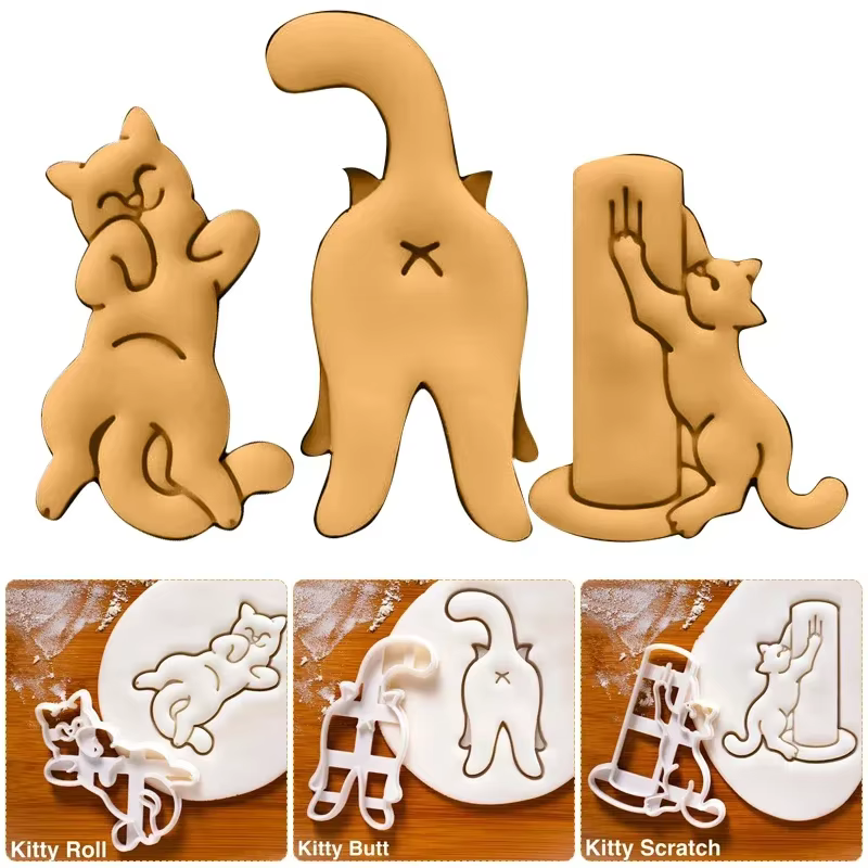 3D bricolage mignon emporte-pièces moule chat Kitty 3D type de biscuit