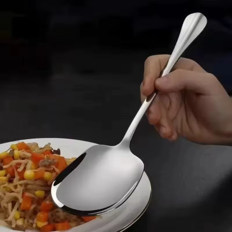 Grande cuillère à riz ergonomique en acier inoxydable