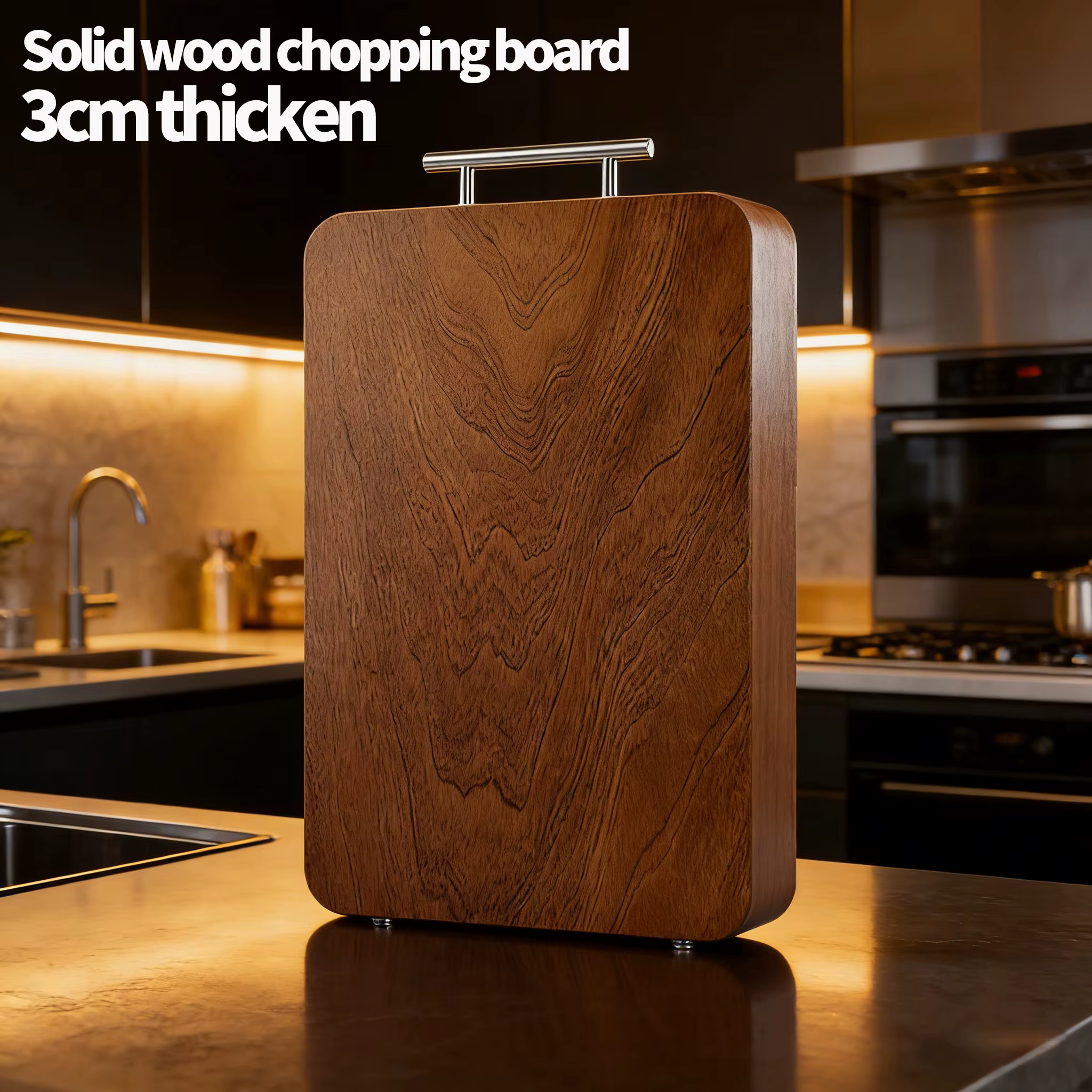 Planche à découper en bois d'ébène noir