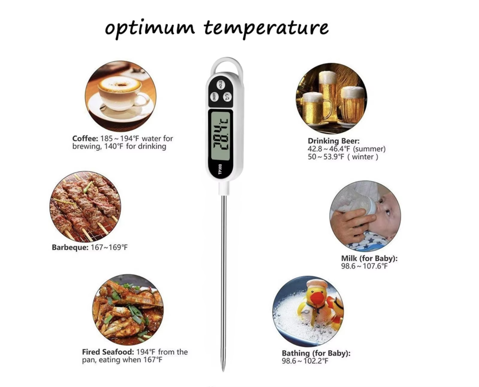 1 pièces thermomètre alimentaire TP300