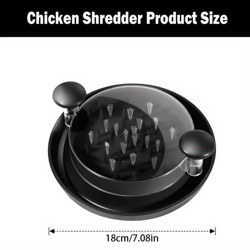 5PCS Hachoir à poulet amélioré avec couvercle transparent : Grand outil rotatif antidérapant pour hacher