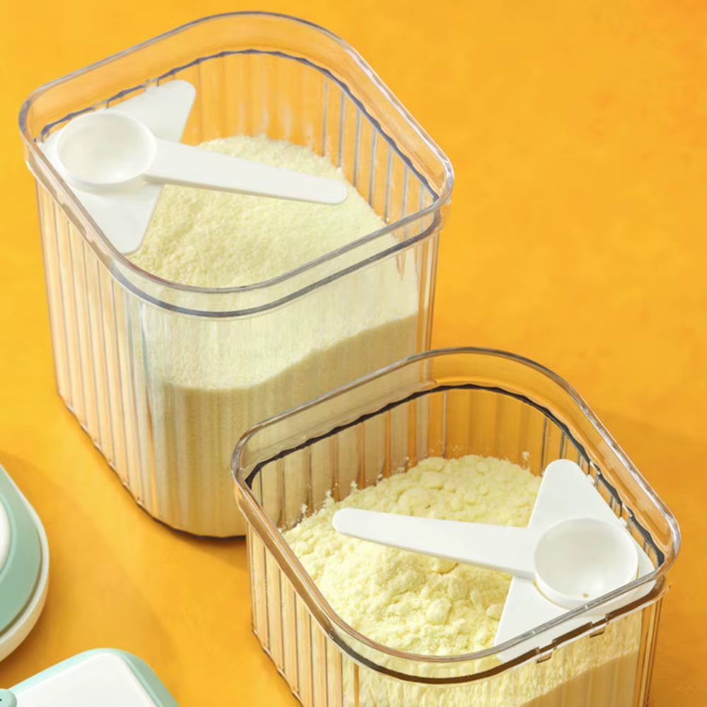 Boîte de stockage de lait en poudre à motif rayé