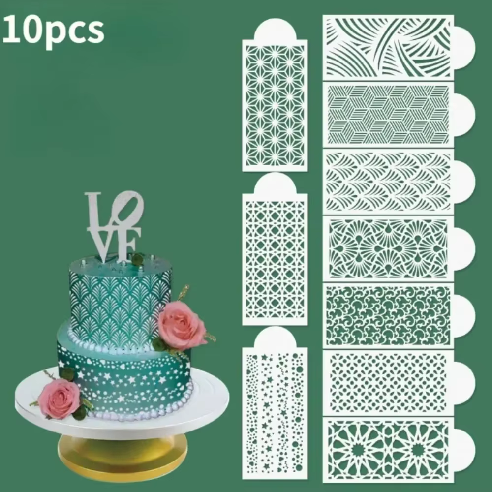 10 pièces/ensemble bricolage Fondant pochoir réutilisable gâteau décoration