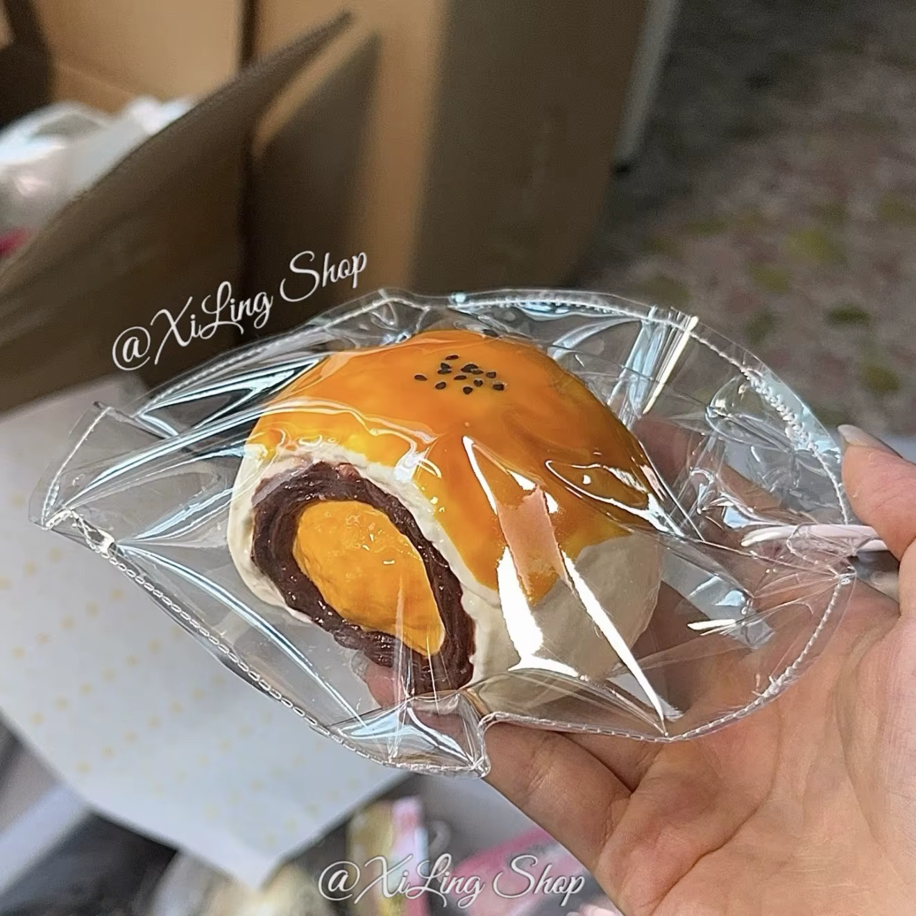 1Pc Taba Squishy à la texture de purée de yaourt/beurre - Pâtisserie en forme de jaune d'œuf pour soulager le stress