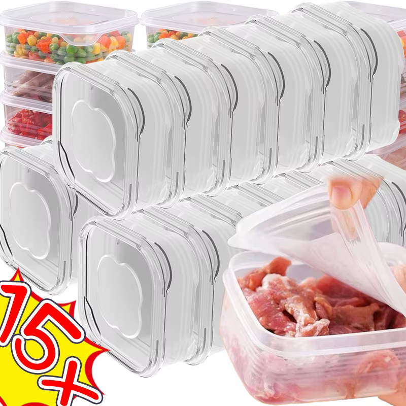 1-15pcs Freezing Meat Preservation Box Durabled Resistant Microwave Safe Odorless Kitchen Refrigerated Food Fresh Keeping Boxes