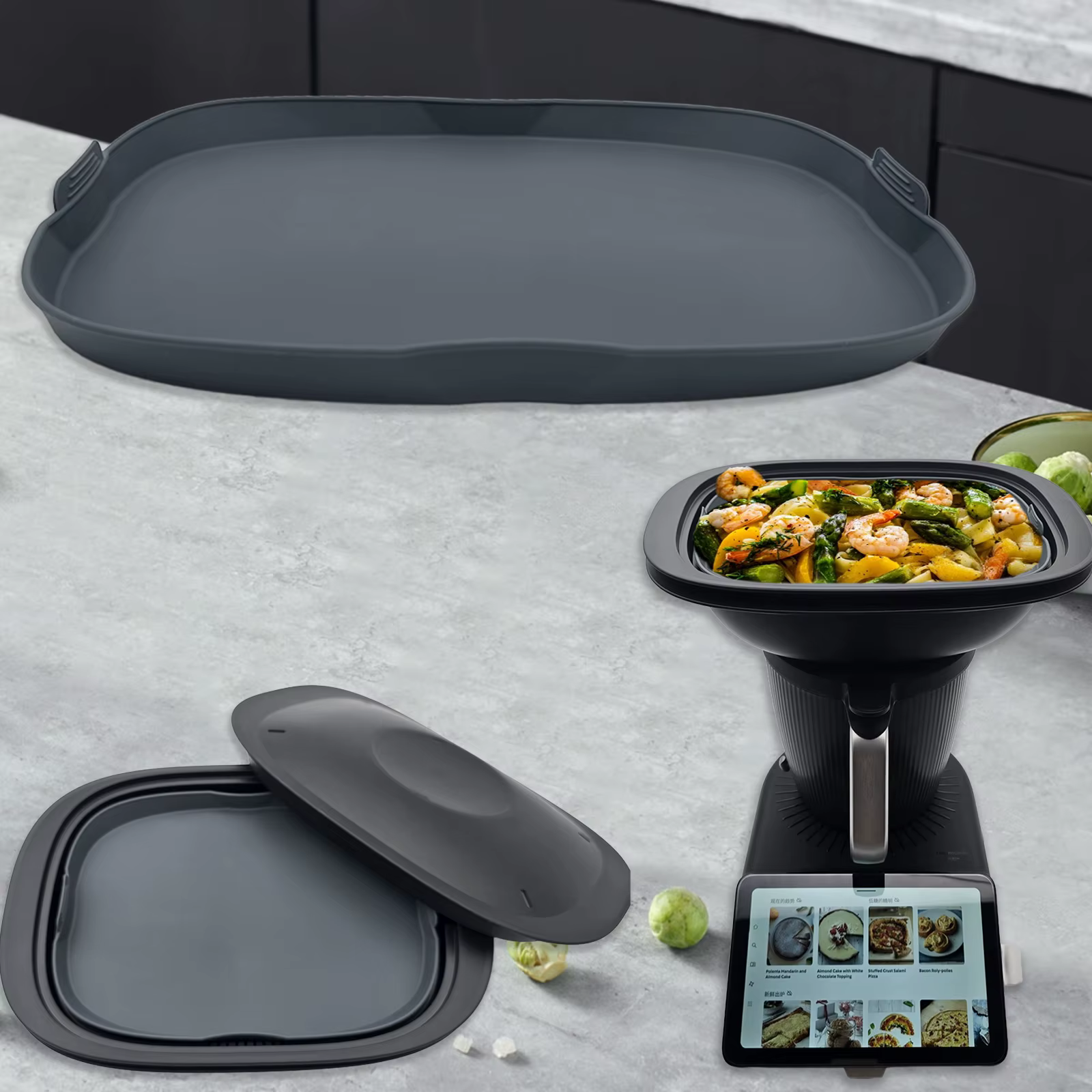 Cuiseur vapeur et plat de cuisson en Silicone pour Thermomix TM7