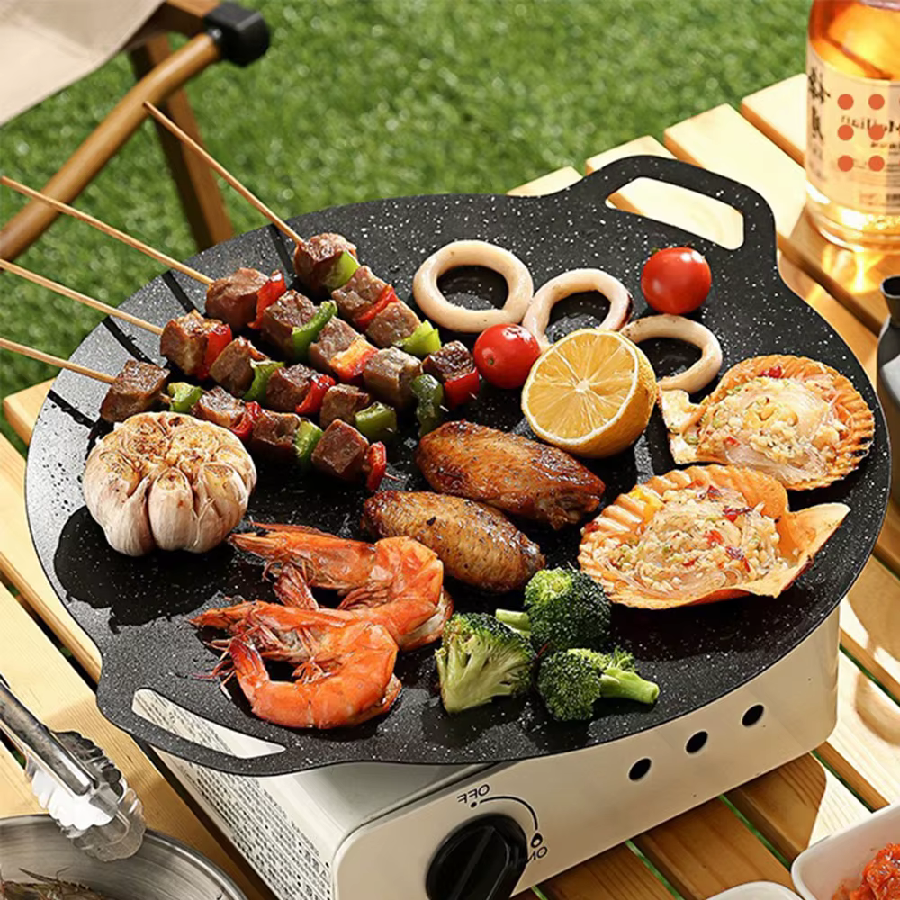 Poêle à griller ronde antiadhésive à 6 couches