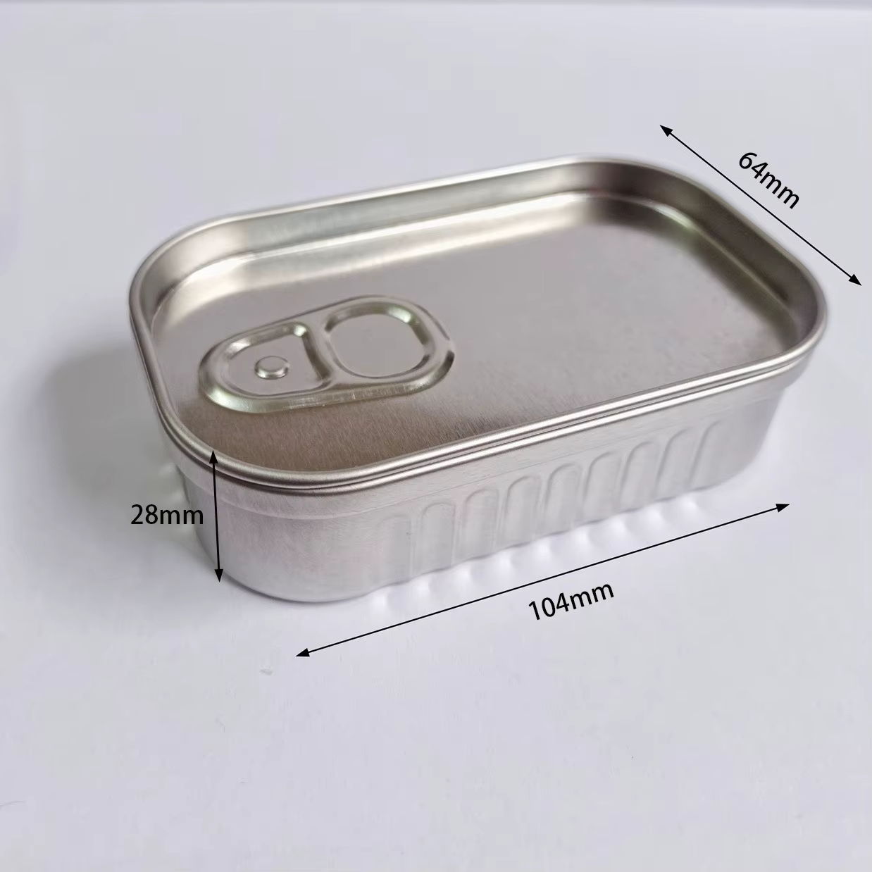 Autocollants personnalisables 20 PIÈCES Boîtes de conserve en métal vides en forme de rectangle Outil de cuisine Conteneur de rangement en aluminium avec couvercle LOGO
