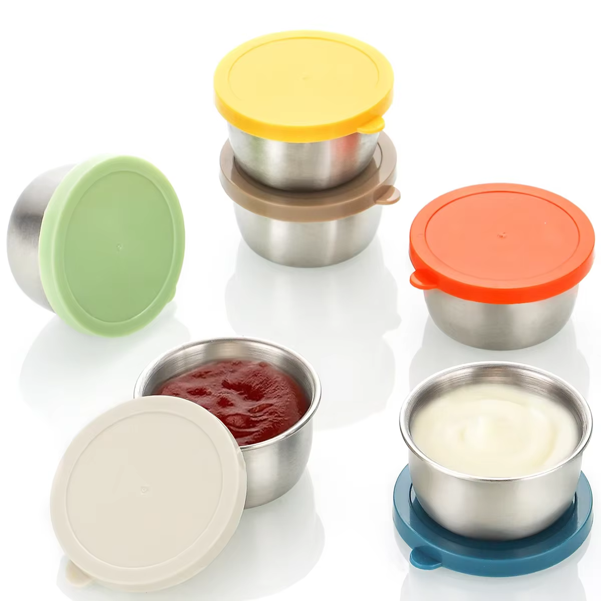 Lot de 3 récipients hermétiques en acier inoxydable 304 pour sauces