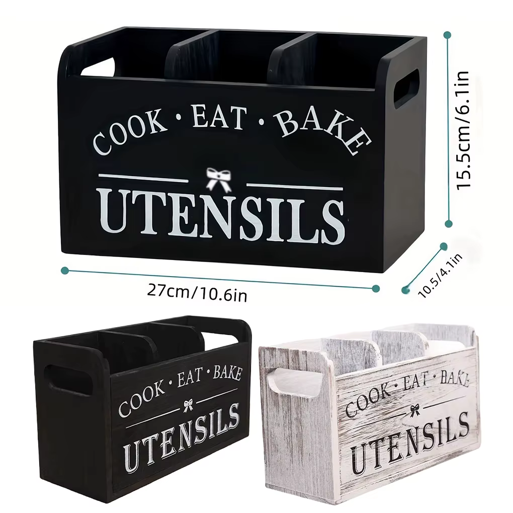 Porte-ustensiles de cuisine en bois