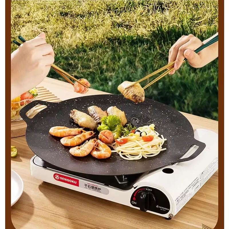 Plaque de cuisson multi-fonctions en fonte pour barbecue coréen
